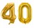 Złote balony foliowe tworzące liczbę 40