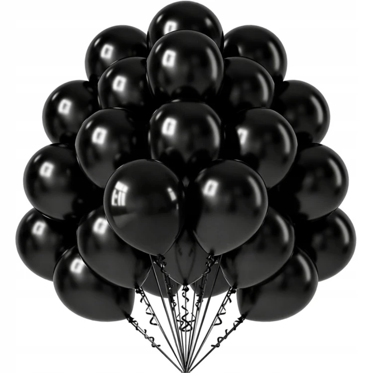 Balony Czarne Matowe MINI MAŁE 13cm Urodzinowe 50szt ZESTAW DO GIRLANDY