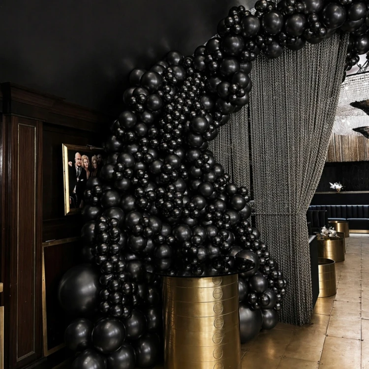 Balony Czarne Matowe MINI MAŁE 13cm Urodzinowe 50szt ZESTAW DO GIRLANDY
