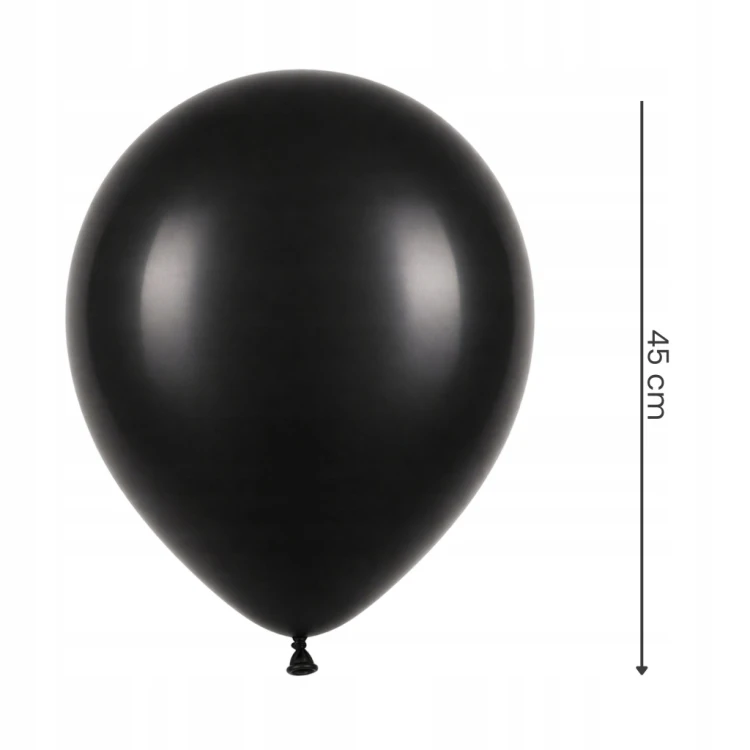 Balony CZARNE Matowe 45cm URODZINOWE Na WESELE ŚLUB Duże Gigant 10sztuk XXL