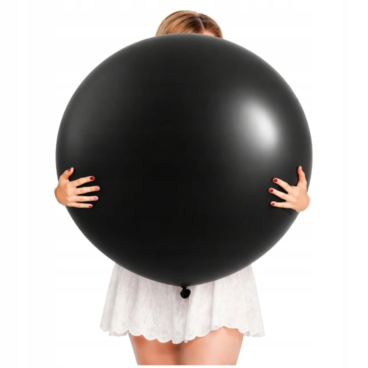 Balon MATOWY Kula GIGANT Olbrzym CZARNY Wesele URODZINOWE Urodziny 91cm XXL