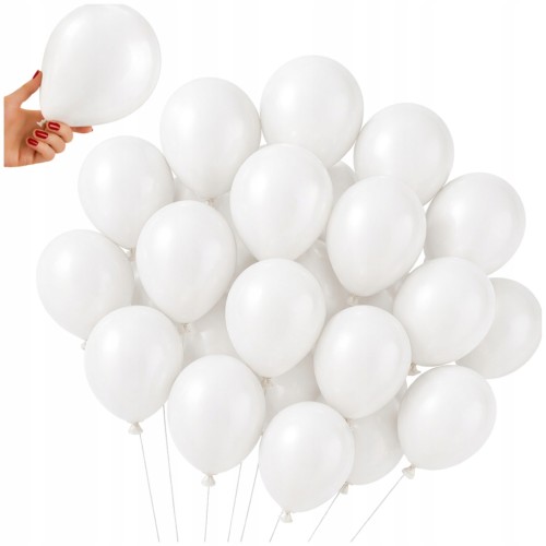 Balony BIAŁE Matowe MINI MAŁE 13cm WESELE i Ślub 50szt ZESTAW DO GIRLANDY