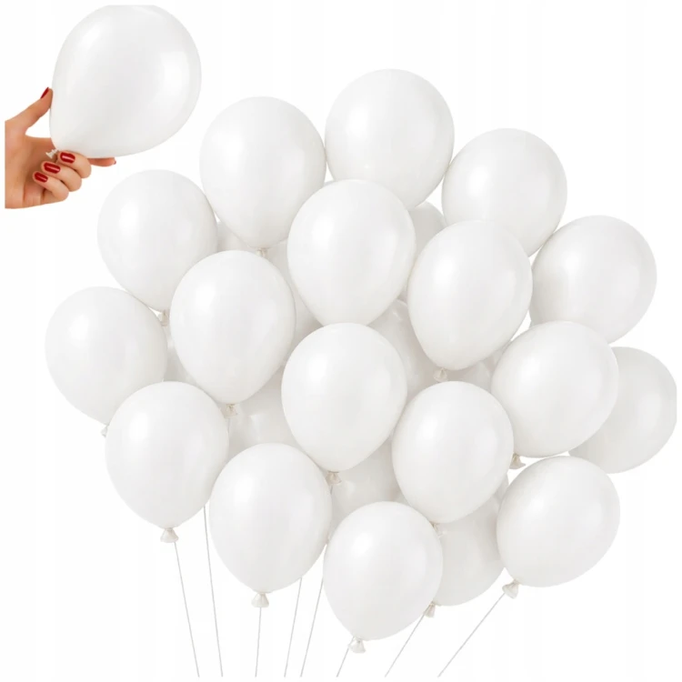 Balony BIAŁE Matowe MINI MAŁE 13cm WESELE i Ślub 50szt ZESTAW DO GIRLANDY