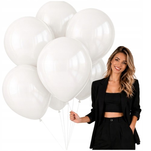 Balony BIAŁE Matowe 45cm URODZINOWE Na ŚLUB I WESELE Duże Gigant 10szt XXL