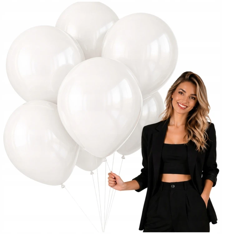 Balony BIAŁE Matowe 45cm URODZINOWE Na ŚLUB I WESELE Duże Gigant 10szt XXL