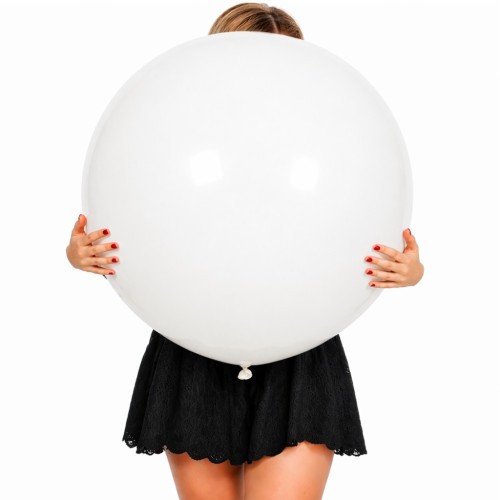Balon BIAŁY MATOWY Kula GIGANT Olbrzym Wesele Ślub URODZINOWE 91cm XXL 1szt
