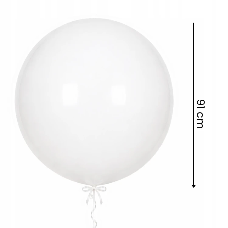 Balon BIAŁY MATOWY Kula GIGANT Olbrzym Wesele Ślub URODZINOWE 91cm XXL 1szt