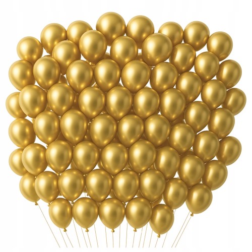 BALONY ZŁOTE METALICZNE CHROMOWANE ZŁOTO 5 CALI 13cm WESELE KOMUNIA 100SZT