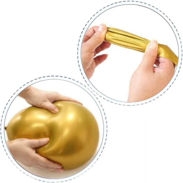 BALONY ZŁOTE METALICZNE CHROMOWANE ZŁOTO 5 CALI 13cm WESELE KOMUNIA 100SZT