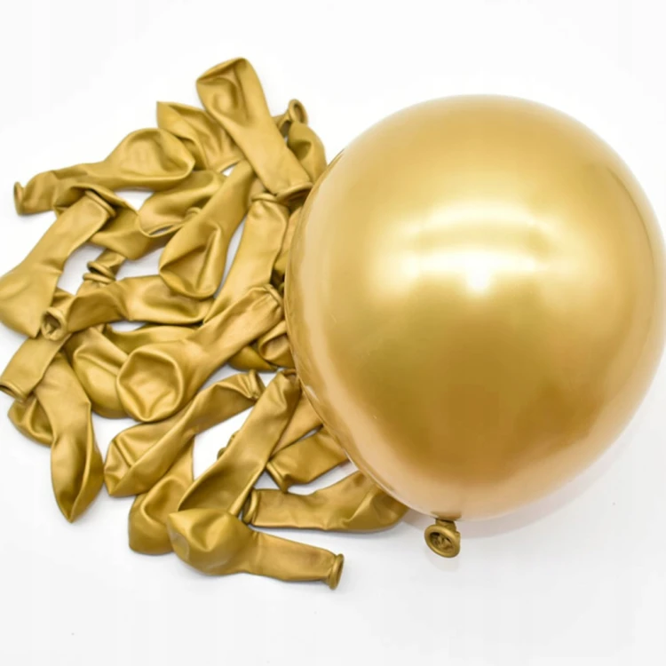 BALONY ZŁOTE METALICZNE CHROMOWANE ZŁOTO 5 CALI 13cm WESELE KOMUNIA 50SZT