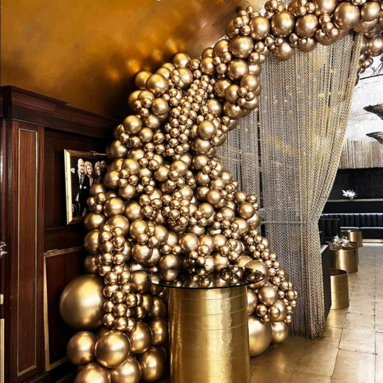 BALONY ZŁOTE METALICZNE CHROMOWANE ZŁOTO 5 CALI 13cm WESELE KOMUNIA 50SZT