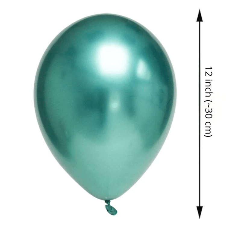 BALONY ZIELONE CHROMOWANE ZESTAW BALONÓW NA URODZINY 30cm GLOSSY 50 SZT