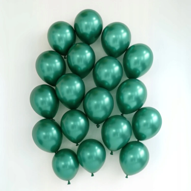 BALONY ZIELONE CHROMOWANE ZESTAW BALONÓW NA URODZINY 30cm GLOSSY 50 SZT