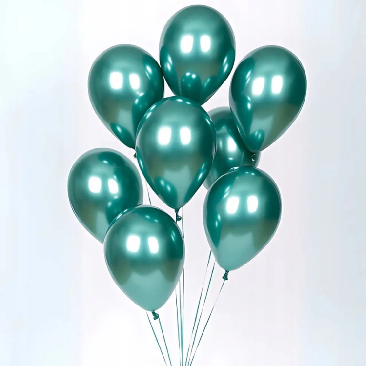 BALONY ZIELONE CHROMOWANE ZESTAW BALONÓW NA URODZINY 30cm GLOSSY 50 SZT