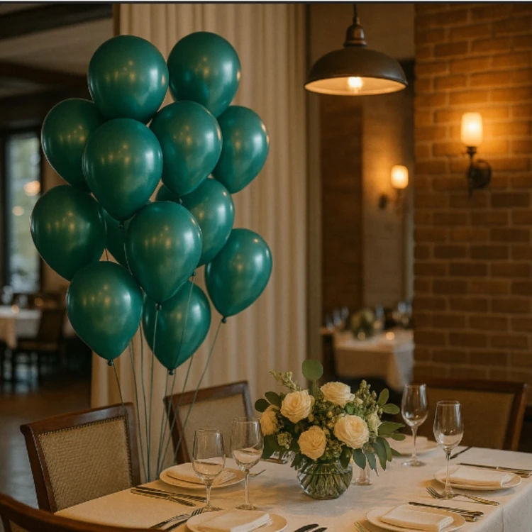BALONY ZIELONE CHROMOWANE ZESTAW BALONÓW NA URODZINY 30cm GLOSSY 50 SZT
