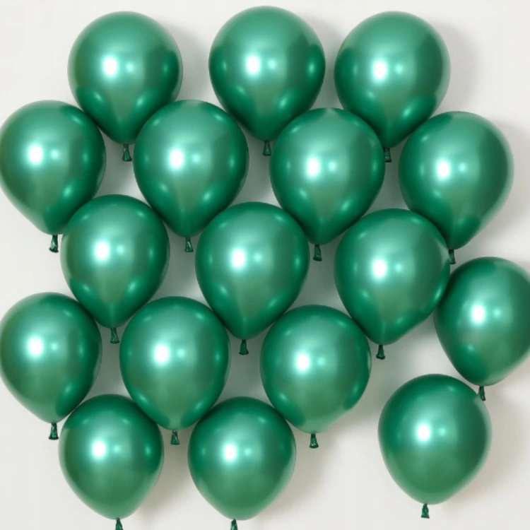 BALONY ZIELONE CHROMOWANE ZESTAW BALONÓW NA URODZINY 30cm GLOSSY 50 SZT