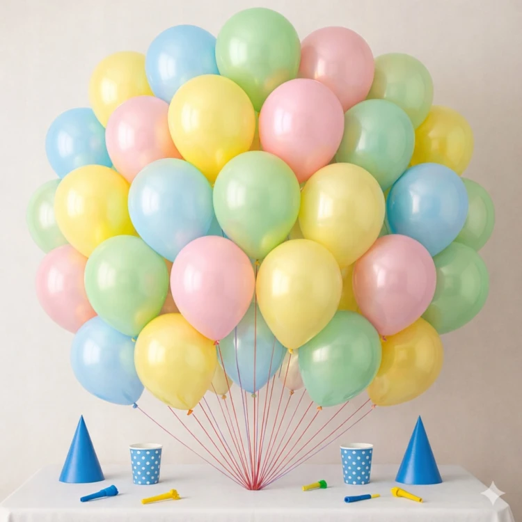 Balony PASTELOWE Matowe Wielokolorowe Matowe Zestaw 30cm 50szt Urodzinowe