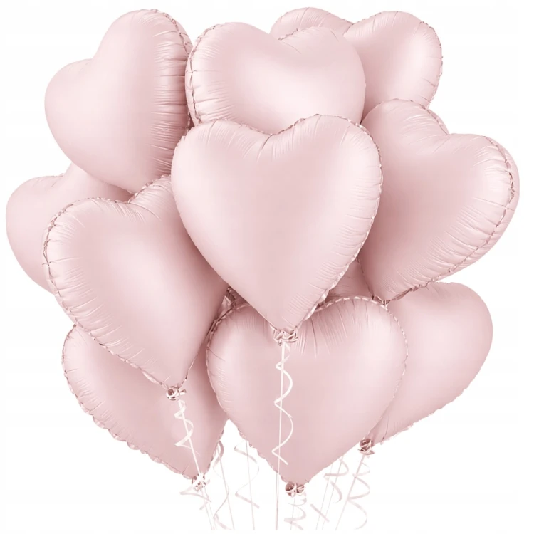 Balony SERCA RÓŻOWE Serce Serduszka 10SZT. DLA NIEJ ŚLUB i WESELE 45 CM