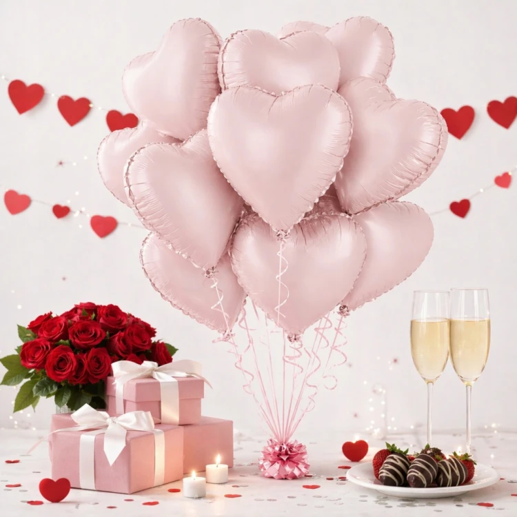 Balony SERCA RÓŻOWE Serce Serduszka 10SZT. DLA NIEJ ŚLUB i WESELE 45 CM