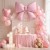 RÓŻOWA DUŻA Kokarda FOLIOWA kokardka 98CM BABY SHOWER dla Dziewczyny XXL