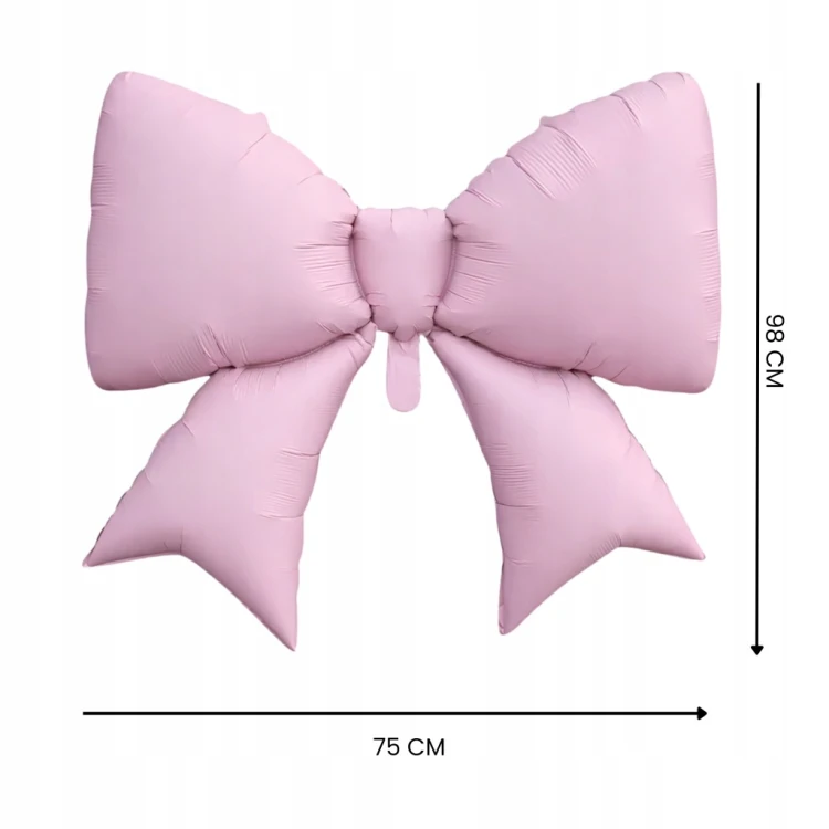 RÓŻOWA DUŻA Kokarda FOLIOWA kokardka 98CM BABY SHOWER dla Dziewczyny XXL