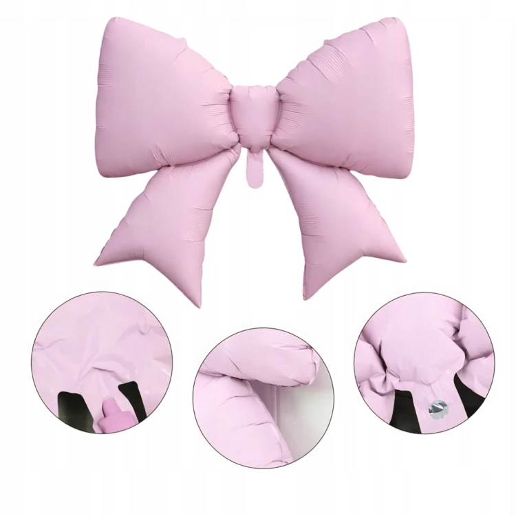 RÓŻOWA DUŻA Kokarda FOLIOWA kokardka 98CM BABY SHOWER dla Dziewczyny XXL