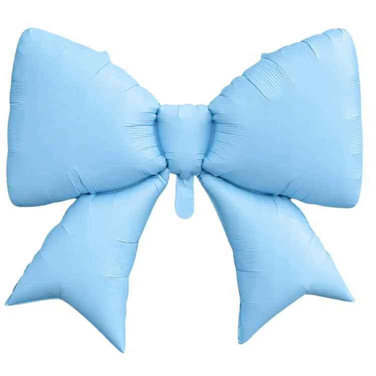 NIEBIESKA DUŻA Kokarda FOLIOWA kokardka 98CM DLA Chłopaka Baby Shower XL