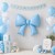NIEBIESKA DUŻA Kokarda FOLIOWA kokardka 98CM DLA Chłopaka Baby Shower XL
