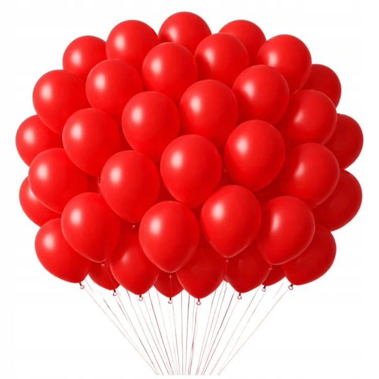 BALONY CZERWONE LATEKSOWE MATOWY WALENTYNKI LOVE WESELE BALONY 50 SZT 30 CM