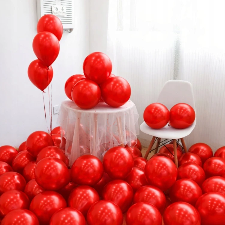 BALONY CZERWONE LATEKSOWE MATOWY WALENTYNKI LOVE WESELE BALONY 50 SZT 30 CM