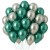 BALONY ZIELONO SREBRNE CHROMOWANE ZESTAW BALONÓW DEKORACJA URODZINY 100 SZT