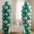 BALONY ZIELONO SREBRNE CHROMOWANE ZESTAW BALONÓW DEKORACJA URODZINY 100 SZT