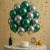 BALONY ZIELONO SREBRNE CHROMOWANE ZESTAW BALONÓW DEKORACJA URODZINY 100 SZT