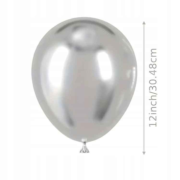 BALONY ZIELONO SREBRNE CHROMOWANE ZESTAW BALONÓW DEKORACJA URODZINY 100 SZT