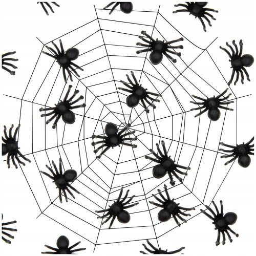 PAJĄKI DEKORACYJNE NA HALLOWEEN SZTUCZNE DEKORACJA OZDOBA ZESTAW 10SZT 3CM
