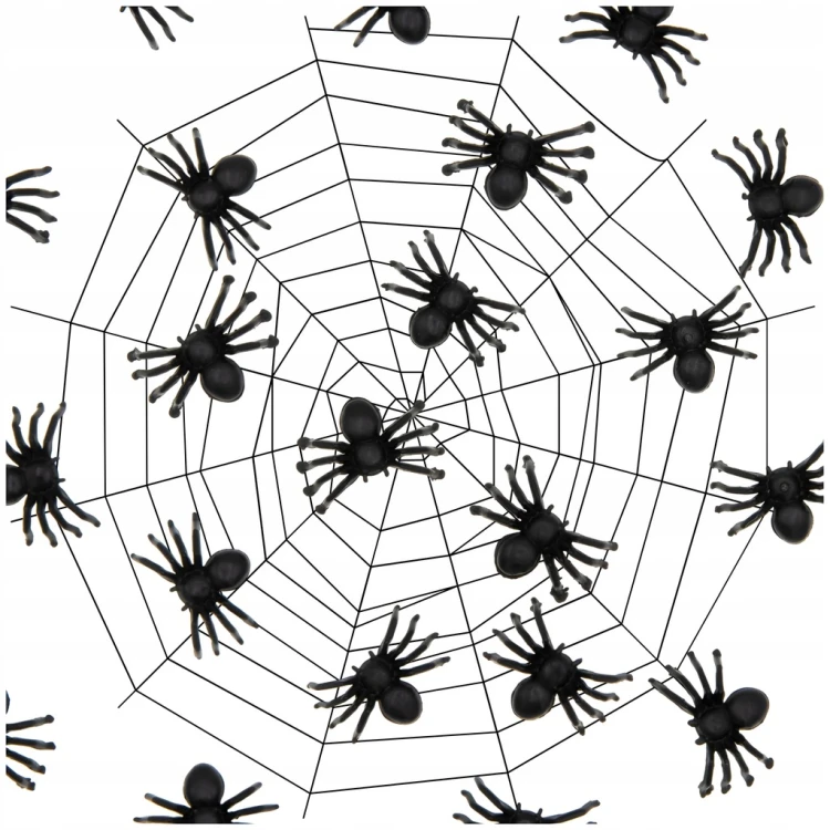 PAJĄKI DEKORACYJNE NA HALLOWEEN SZTUCZNE DEKORACJA OZDOBA ZESTAW 10SZT 3CM