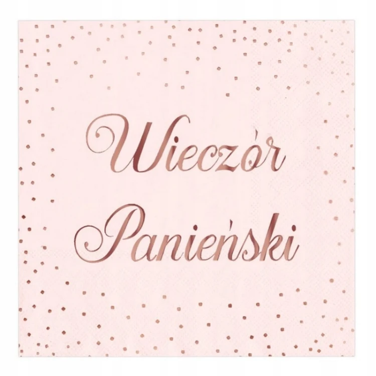 Serwetki Papierowe WIECZÓR PANIEŃSKI Różowe Złoto Rose Gold 33x33cm 10szt.