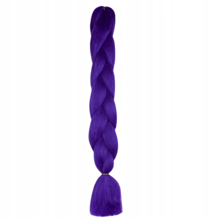 Włosy Syntetyczne Do Warkoczyków FIOLETOWE Kolorowe OMBRE Doczepy 120 CM