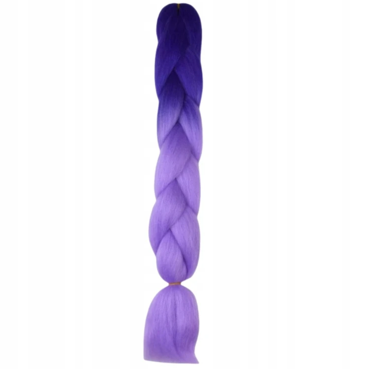Włosy Syntetyczne Do Warkoczyków FIOLETOWE Kolorowe OMBRE Doczepy 120 CM