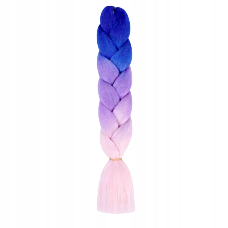 Włosy Syntetyczne Do Warkoczyków FIOLETOWE Kolorowe OMBRE Doczepy 120 CM