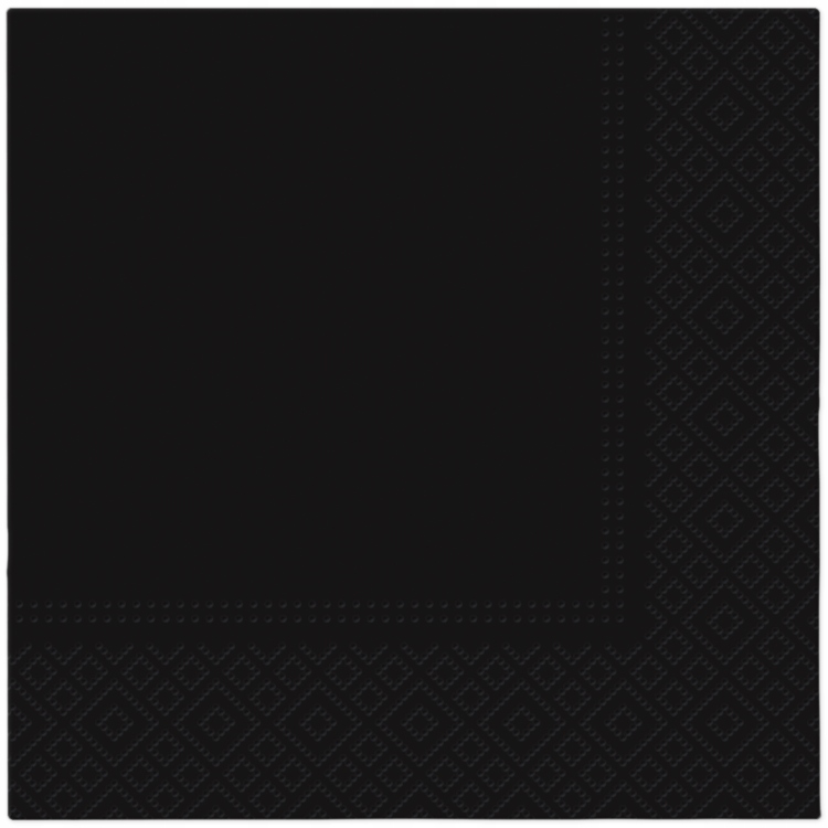 SERWETKI czarne ELEGANCKIE na Urodziny trójwarstwowe 33 x 33 CM 20 sztuk