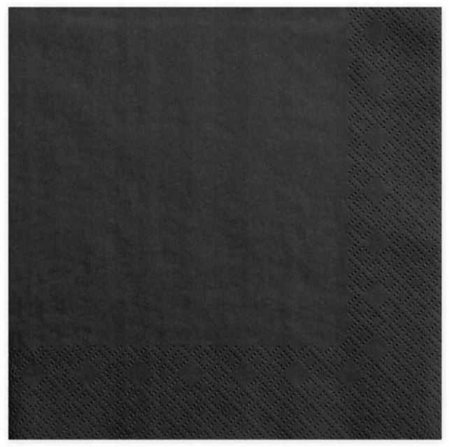 SERWETKI czarne ELEGANCKIE na Urodziny trójwarstwowe 33 x 33 CM 20 sztuk