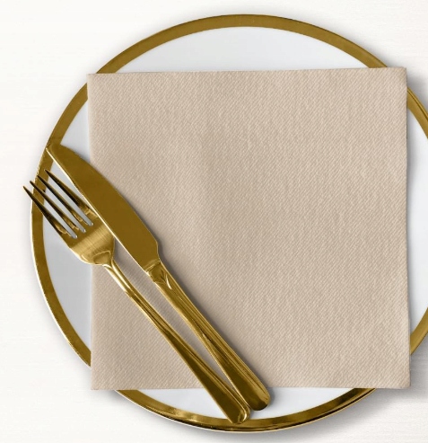 SERWETKI flizelinowe PAW 40x40 BEŻOWE BEIGE 50 szt. WESELE Ślub