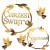 Baner Chrzest Święty Napis ZŁOTY IMIĘ Girlanda ZŁOTA dekoracja na Chrzciny