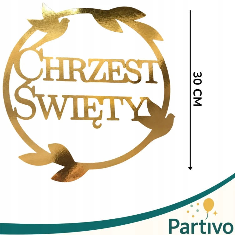 Girlanda Balonowa Zestaw Balony na Chrzest Baner Złoty Zestaw Z Imieniem