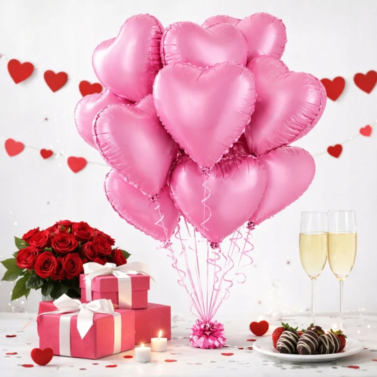 Balony Foliowe SERCA RÓŻOWE Serce Serduszka DLA NIEJ ŚLUB i WESELE 45 CM