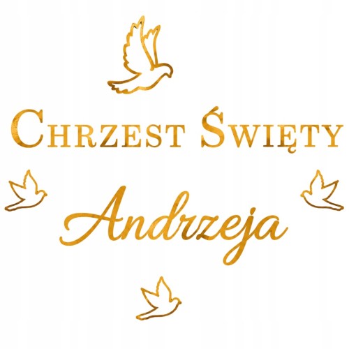 Baner Girlanda na Chrzest Elegancki Dekoracja Z Imieniem Napis Imię Ozdoba