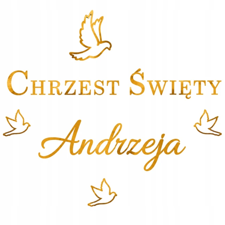 Baner Girlanda na Chrzest Elegancki Dekoracja Z Imieniem Napis Imię Ozdoba