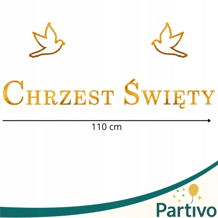 Baner Girlanda na Chrzest Elegancki Dekoracja Z Imieniem Napis Imię Ozdoba