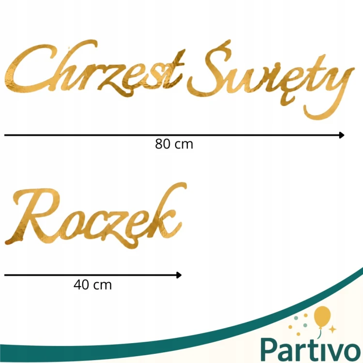 Baner Girlanda na Chrzest i Roczek Dekoracja Z Imieniem Napis + Imię
